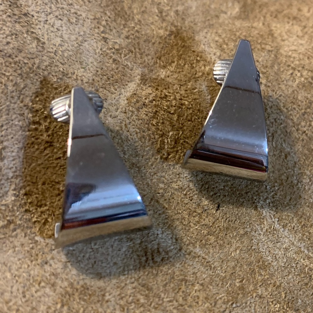Silver-tone clip-on earrings